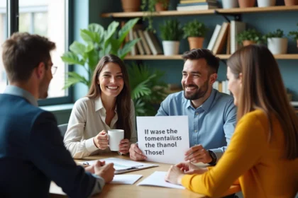Groupe de collègues de bureau discutant en réunion